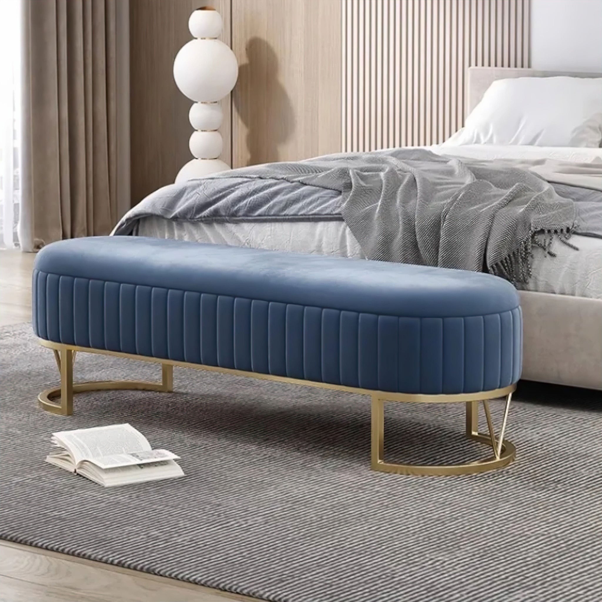 Romano Shoe Stool Navy 80cm 