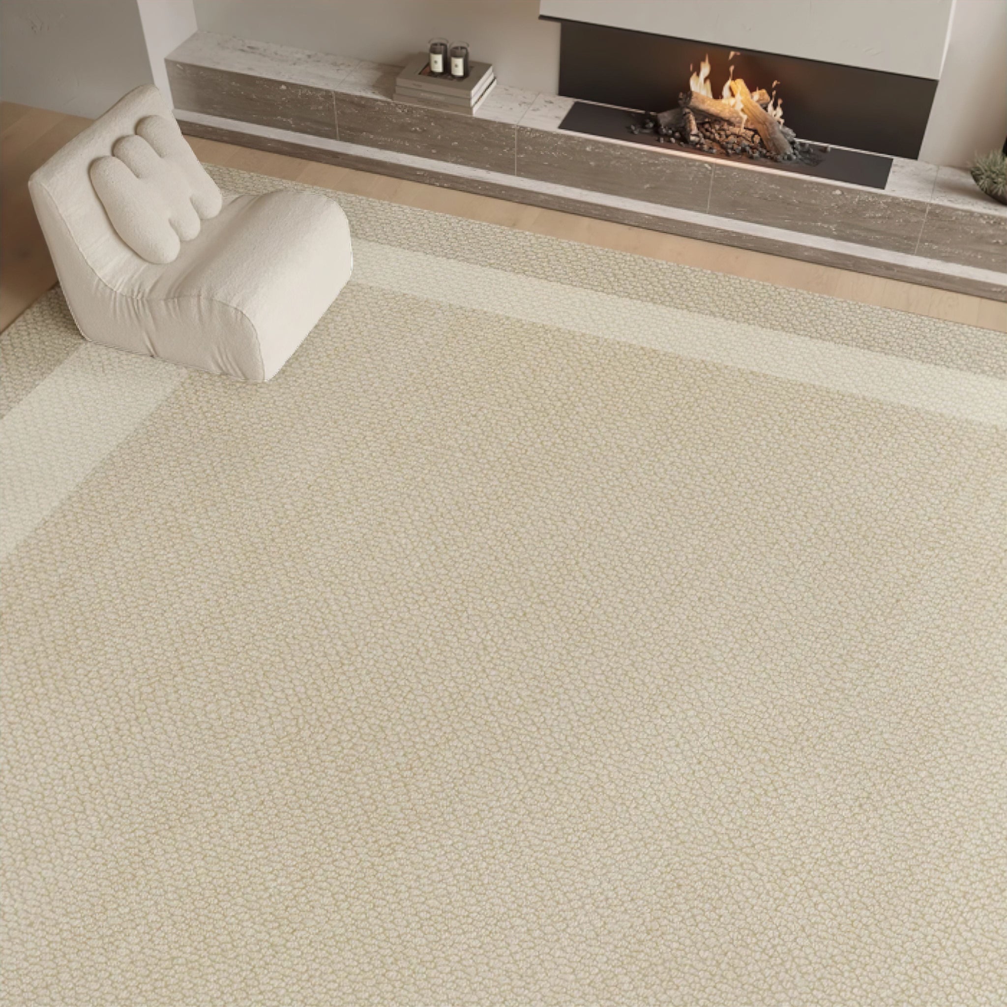 Beige Minimalist Geometric Carpet | Luxury Area Rug for Living Room ...