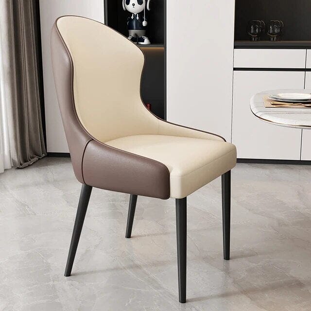 Sandrine Dining Chairs Chair Ivory + Brown 