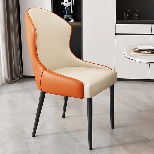 Sandrine Dining Chairs Chair Ivory + Orange 
