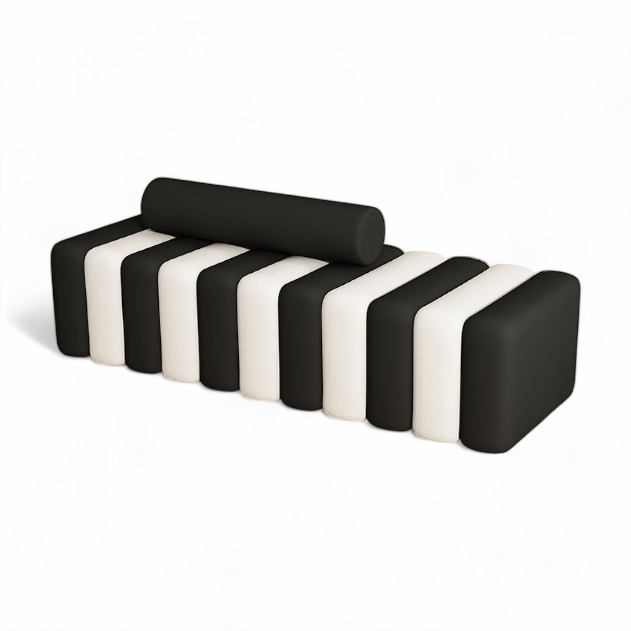 Sara Shoe Stool Black + White 120cm 