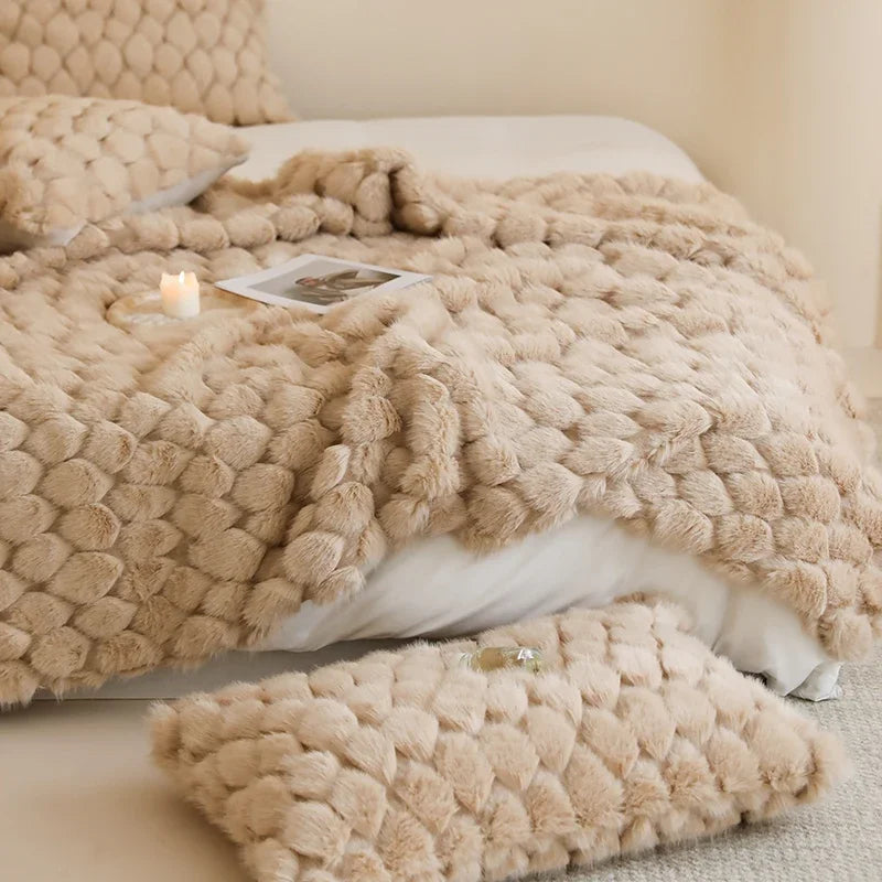 Serena Fur Blanket Light coffee 1PCS 100x150cm 