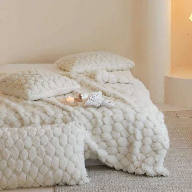 Serena Fur Blanket WHITE 1PCS 130x170cm 