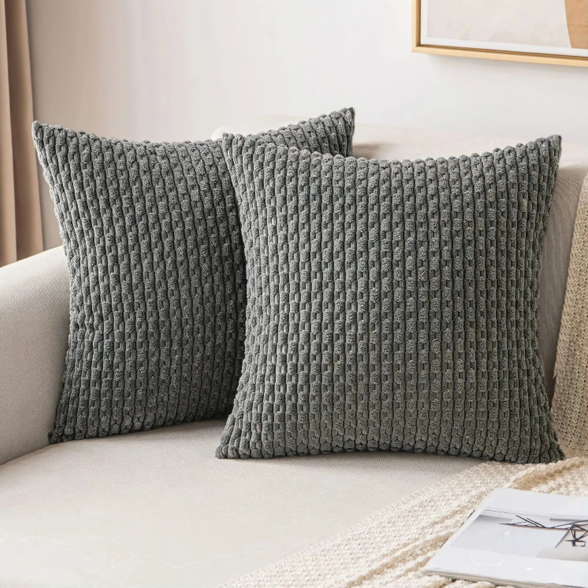 Stefanie Pillow Cover - WORKING Dark Grey 30 x 50cm 