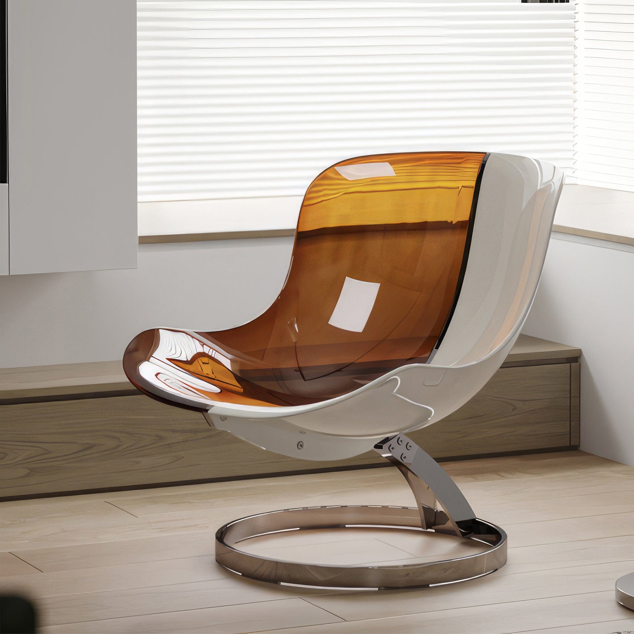 Transparent Occasional Chair Occasional Chair Tan + White 