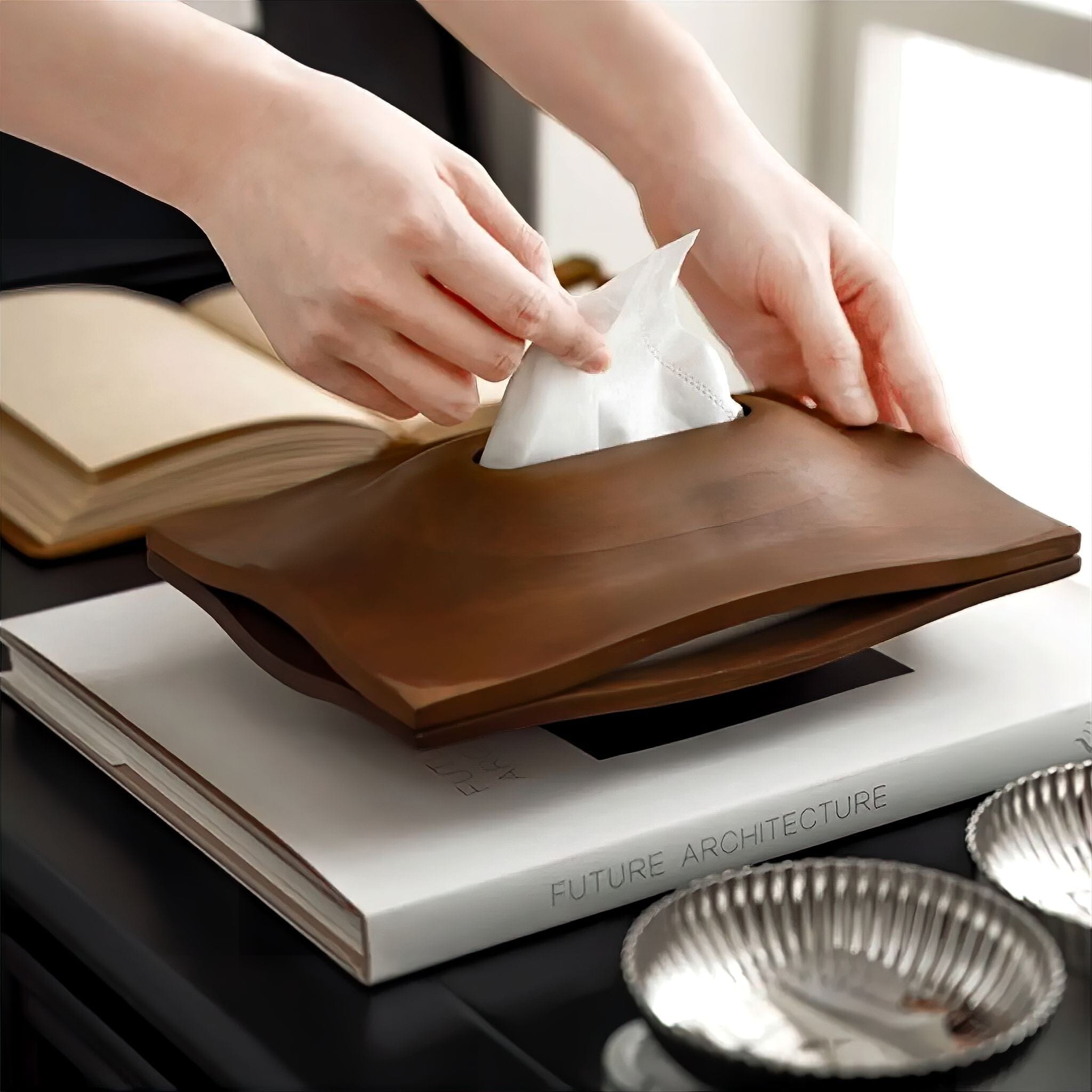 Walnut Tissue Box 