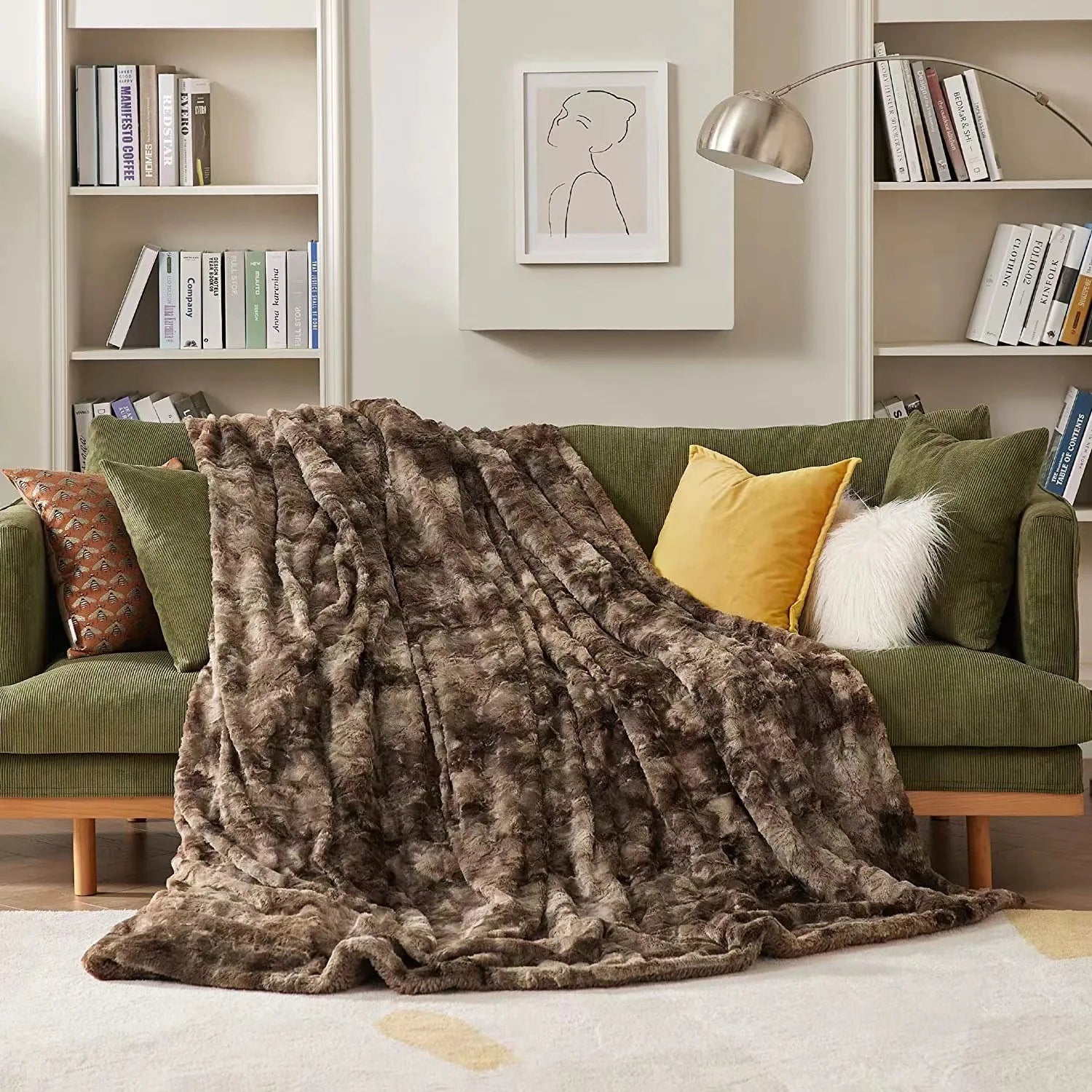 Winter Blanket Pv Wool Blanket Tie Dyed Double Sided Fleece Blanket Faux Fur Lamb Wool Shawl Cover Blankets Bedspread On The Bed 