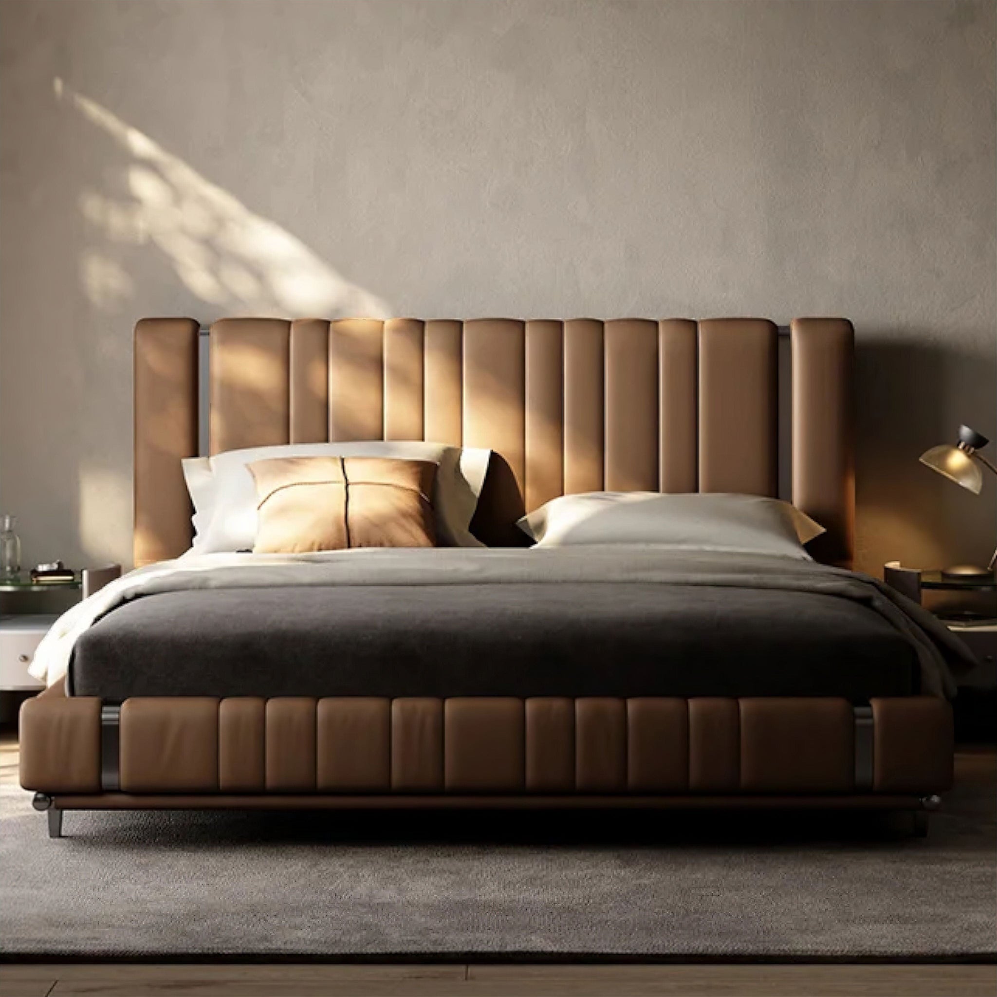 Zaira Bed Tan King 