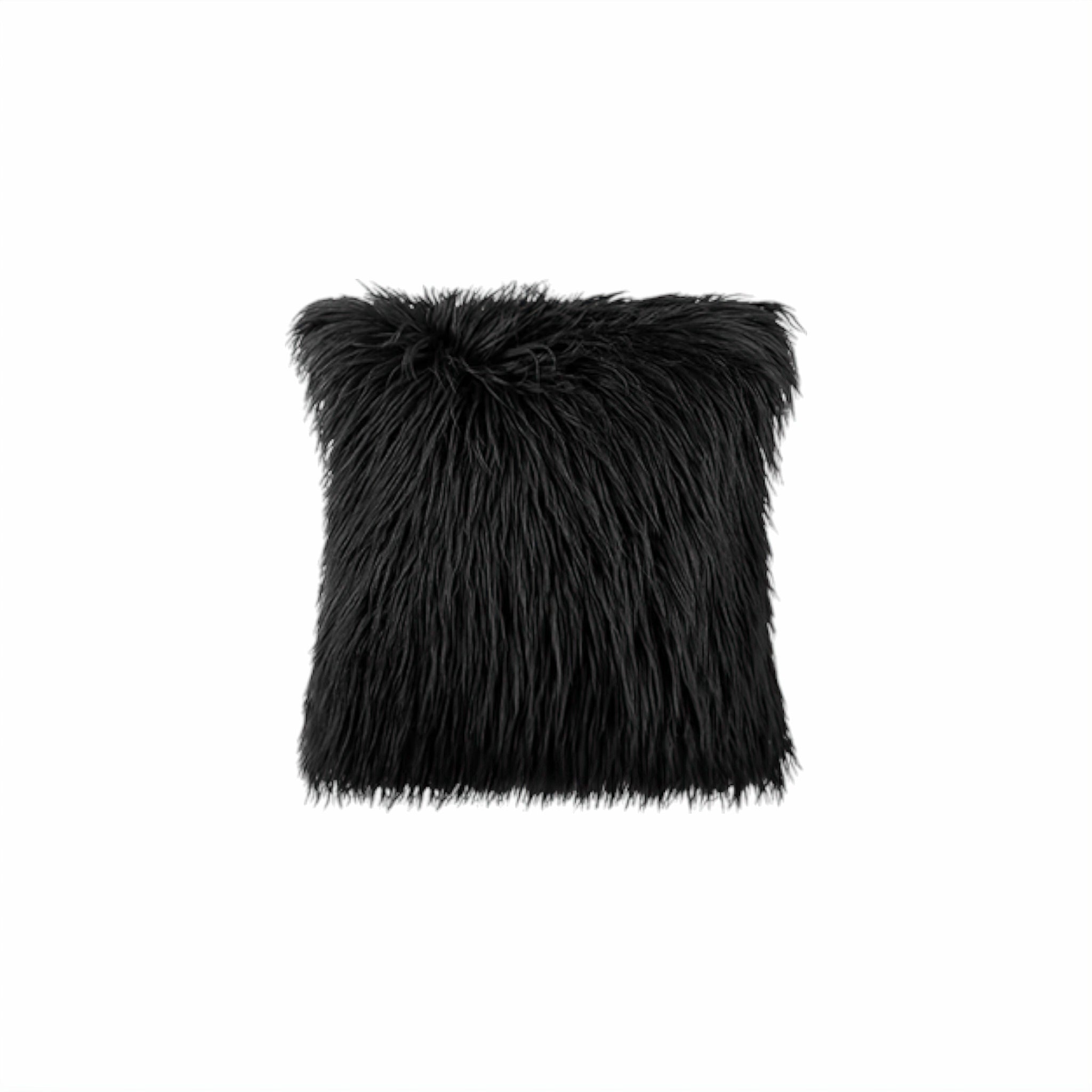Zena Plush Cushion Cover Decor Black 